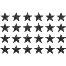 24 Pcs Star Iron on Patches Star Rhinestone Adhesive Appliques 4cm Sew on Patches for DIY Crafts Clothing Repairing Shoes Bag Hat Decoration, Black