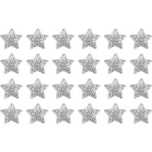 24 Pcs Star Iron on Patches Star Rhinestone Adhesive Appliques 2cm Sew on Patches for DIY Crafts Clothing Repairing Shoes Bag Hat Decoration, Clear Wh