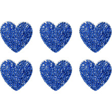 6 Pcs Heart Iron on Patches Heart Rhinestone Adhesive Appliques 4.5cm Sew on Patches for DIY Crafts Clothing Repairing Shoes Bag Hat Decoration, Blue