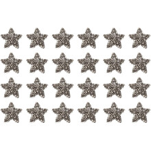 24 Pcs Star Iron on Patches Star Rhinestone Adhesive Appliques 2cm Sew on Patches for DIY Crafts Clothing Repairing Shoes Bag Hat Decoration, Grey