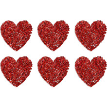 6 Pcs Heart Iron on Patches Heart Rhinestone Adhesive Appliques 5.5cm Sew on Patches for DIY Crafts Clothing Repairing Shoes Bag Hat Decoration, Red