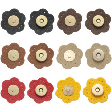 6 Pcs Leather Snaps Buttons, Magnetic Purse Snap Clasps Bag Fastener Clasp for DIY Bags Clothes Accessories Hand Sewing, Black/Light Brown/Khaki/Dark