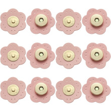 6 Pcs Leather Snaps Buttons, Magnetic Purse Snap Clasps Bag Fastener Clasp for DIY Bags Clothes Accessories Hand Sewing, Pink (Plum)