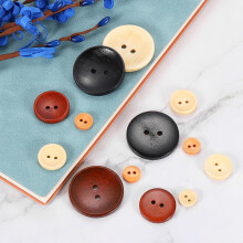 100Pcs Wooden Buttons, 12.5mm(0.49 Inch) 2 Hole Round Wood Sewing Button Craft for Sewing DIY Craft Clothing, Light Orange