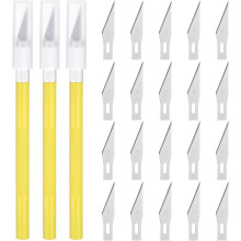 3pcs Exacto Art Craft Hobby Knives Precision Utility Knife Set with 20pcs Extra #11 Blades, for Carving Crafting Scrapbooking Stencil Paper Wood Plast