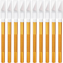 10pcs Exacto Art Craft Hobby Knives Precision Utility Knife Set, for Carving Crafting Scrapbooking Stencil Paper Wood Plastic Model, Shiny Gold