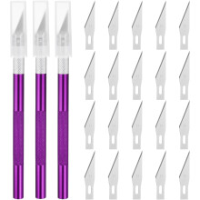 3pcs Exacto Art Craft Hobby Knives Precision Utility Knife Set with 20pcs Extra #11 Blades, for Carving Crafting Scrapbooking Stencil Paper Wood Plast