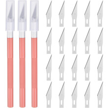 3pcs Exacto Art Craft Hobby Knives Precision Utility Knife Set with 20pcs Extra #11 Blades, for Carving Crafting Scrapbooking Stencil Paper Wood Plast