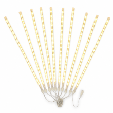 Solar LED Meteor Shower Lights, Warm White, Waterproof, 8 Tubes 192 LEDs for Outdoor Garden Decoration