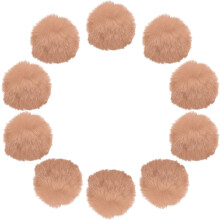 2 Inch Faux Fur Pom Pom Balls, 10 Pcs Khaki Fluffy Soft Faux Fur Pom Poms for Hats with Elastic Loop for DIY Knitting Hats Keychain Scarves Gloves Bag