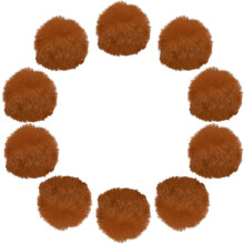 2 Inch Faux Fur Pom Pom Balls, 10 Pcs Brown Fluffy Soft Faux Fur Pom Poms for Hats with Elastic Loop for DIY Knitting Hats Keychain Scarves Gloves Bag