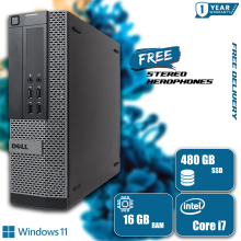 Dell Desktop Computer Core i7 - 16GB Ram 480GB SSD + Office + Antivirus - Refurbished