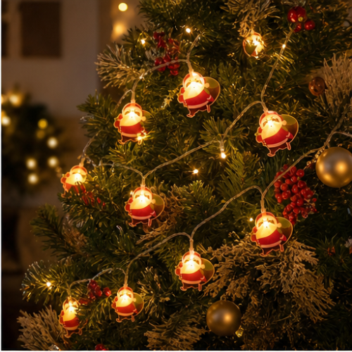 Christmas LED String Lights with Backpack Santa, 40 LEDs, 6 m, Battery Powered, Steady and Flashing 2