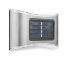 Solar Outdoor Wall Light, Stainless Steel, 6 LED Multicolour Up and Down Lighting for Garden