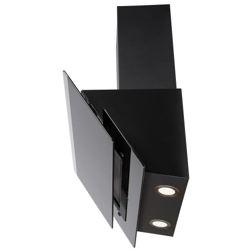 electriQ 60cm Angled Hood with Touch Control – Black Glass 2