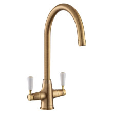 Rangemaster AquaClassic Double Lever Kitchen Mixer Tap - Antique TAQCLASSDLABWH