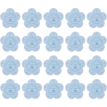 20 Pcs Handmade Leather Labels, Flower Leather Handmade Tags with Hole Embossed Tag 35mm Dia Personalized Sewing Labels for Embellishment DIY Crafts G