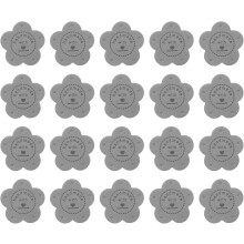 20 Pcs Handmade Leather Labels, Flower Leather Handmade Tags with Hole Embossed Tag 35mm Dia Personalized Sewing Labels for Embellishment DIY Crafts G