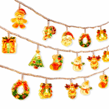 Acrylic Christmas LED String Lights, USB Powered, 20 LEDs, Tree, Window and Shop Decoration