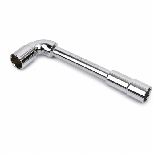 Double-Ended L-Shaped Socket Wrench with Slotted End for Deep Hex Nuts