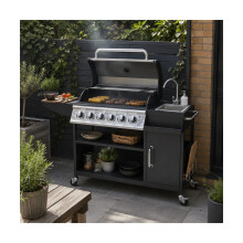 Boss Grill Texas Slimline Outdoor Kitchen - 6 Burner Gas BBQ with IQBBQ6BCOMPKIT