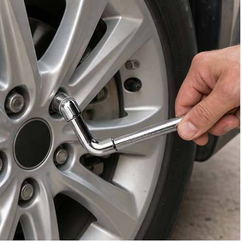 Double-Ended L-Shaped Socket Wrench with Slotted End for Deep Hex Nuts 1
