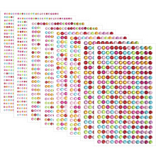 3584 Pcs Self Adhesive Face Gems, 3/4/5/6mm Rhinestone Stickers Stick on Jewel for Face Eye Body Nails Makeup DIY Crafts Gems, Multicolored