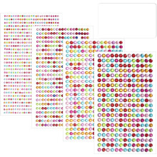 1792 Pcs Self Adhesive Face Gems, 3/4/5/6mm Rhinestone Stickers Stick on Jewel for Face Eye Body Nails Makeup DIY Crafts Gems, Multicolored
