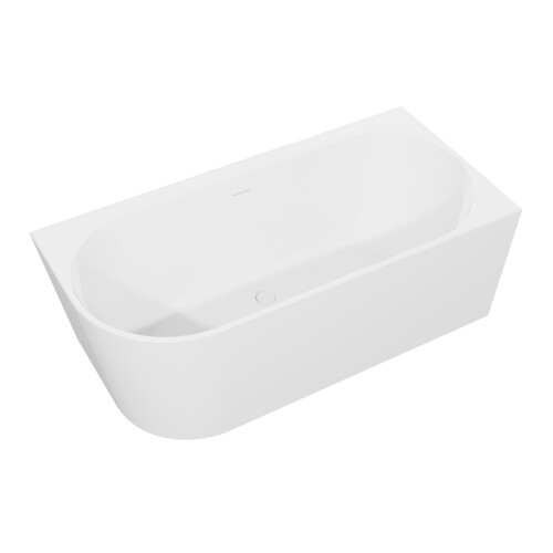 Dellonda Baridi Right-Hand Corner Slim Rim Bath with Overflow System 150cm, Gloss White - DH426