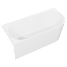 Baridi Left-Hand Corner Slim Rim Bath with Overflow System 170cm, Gloss White - DH425