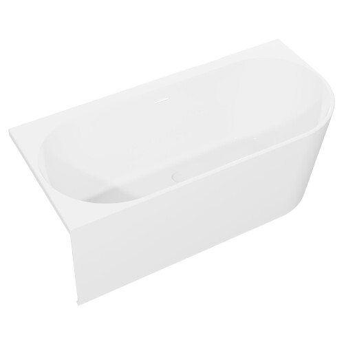 Dellonda Baridi Left-Hand Corner Slim Rim Bath with Overflow System 170cm, Gloss White - DH425