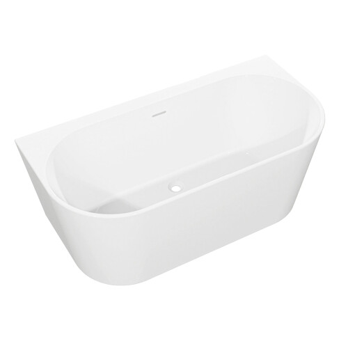 Dellonda Baridi Back-to-Wall Slim Rim Bath with Overflow System 170cm, Gloss White - DH422