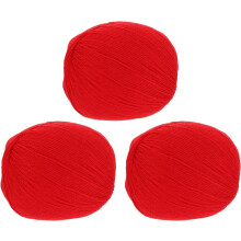 100% Wool Yarn, 4-Ply Wool Roving Luxurious and Soft Yarn Hand Dyed Yarn for Hand Knitting Crocheting, 3.52 OZ, 306 Yard (Red, 3 Ball)