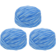100% Wool Yarn, 4-Ply Wool Roving Luxurious and Soft Yarn Hand Dyed Yarn for Hand Knitting Crocheting, 3.52 OZ, 306 Yard (Blue Gradient, 3 Ball)