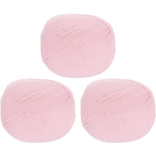 100% Wool Yarn, 4-Ply Wool Roving Luxurious and Soft Yarn Hand Dyed Yarn for Hand Knitting Crocheting, 3.52 OZ, 306 Yard (Light Pink, 3 Ball)