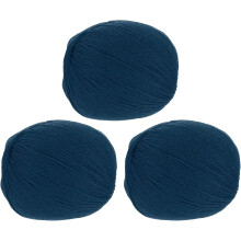 100% Wool Yarn, 4-Ply Wool Roving Luxurious and Soft Yarn Hand Dyed Yarn for Hand Knitting Crocheting, 3.52 OZ, 306 Yard (Dark Blue, 3 Ball)
