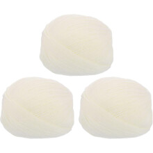 100% Wool Yarn, 4-Ply Wool Roving Luxurious and Soft Hand Dyed Yarn for Hand Knitting Crocheting, 3.52 OZ, 306 Yard (White, 3 Ball)