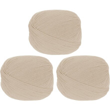 100% Wool Yarn, 4-Ply Wool Roving Luxurious and Soft Yarn Hand Dyed Yarn for Hand Knitting Crocheting, 3.52 OZ, 306 Yard (Beige, 3 Ball)