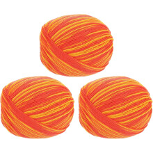100% Wool Yarn, 4-Ply Wool Roving Luxurious and Soft Yarn Hand Dyed Yarn for Hand Knitting Crocheting, 3.52 OZ, 306 Yard (Orange, 3 Ball)