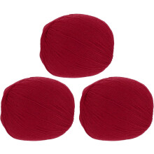 100% Wool Yarn, 4-Ply Wool Roving Luxurious and Soft Yarn Hand Dyed Yarn for Hand Knitting Crocheting, 3.52 OZ, 306 Yard (Dark Red, 3 Ball)