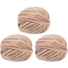 100% Wool Yarn, 4-Ply Wool Roving Luxurious and Soft Yarn Hand Dyed Yarn for Hand Knitting Crocheting, 3.52 OZ, 306 Yard (Khaki Mixed Color, 3 Ball)