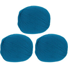 100% Wool Yarn, 4-Ply Wool Roving Luxurious and Soft Yarn Hand Dyed Yarn for Hand Knitting Crocheting, 3.52 OZ, 306 Yard (Lake Blue, 3 Ball)