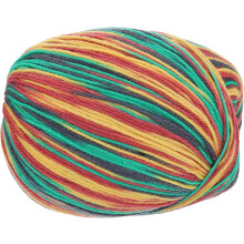 100% Wool Yarn, 4-Ply Wool Roving Luxurious and Soft Yarn Hand Dyed Yarn for Hand Knitting Crocheting, 3.52 OZ, 306 Yard (Yellow/Red/Green, 1 Ball)