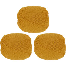 100% Wool Yarn, 4-Ply Wool Roving Luxurious and Soft Yarn Hand Dyed Yarn for Hand Knitting Crocheting, 3.52 OZ, 306 Yard (Dark Yellow, 3 Ball)