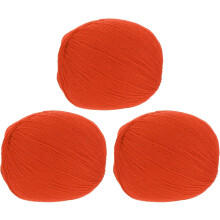100% Wool Yarn, 4-Ply Wool Roving Luxurious and Soft Yarn Hand Dyed Yarn for Hand Knitting Crocheting, 3.52 OZ, 306 Yard (Light Red, 3 Ball)