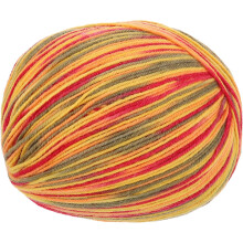 100% Wool Yarn, 4-Ply Wool Roving Luxurious and Soft Yarn Hand Dyed Yarn for Hand Knitting Crocheting, 3.52 OZ, 306 Yard (Red/Yellow/Beige, 1 Ball)