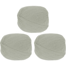 100% Wool Yarn, 4-Ply Wool Roving Luxurious and Soft Yarn Hand Dyed Yarn for Hand Knitting Crocheting, 3.52 OZ, 306 Yard (Light Grey, 3 Ball)