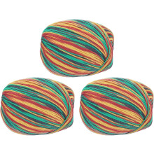 100% Wool Yarn, 4-Ply Wool Roving Luxurious and Soft Hand Dyed Yarn for Hand Knitting Crocheting, 3.52 OZ, 306 Yard (Yellow/Red/Green, 3 Ball)