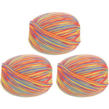 100% Wool Yarn, 4-Ply Wool Roving Luxurious and Soft Yarn Hand Dyed Yarn for Hand Knitting Crocheting, 3.52 OZ, 306 Yard (Red/Yellow/Blue, 3 Ball)