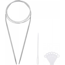 Circular Knitting Needles Kit, 39.37 Inches Length 2.8mm Dia Round Stainless Steel Sweater Needle for Handmade Projects DIY Knitting